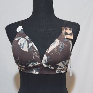 Danskin intimates no under wire bra 34C floral print